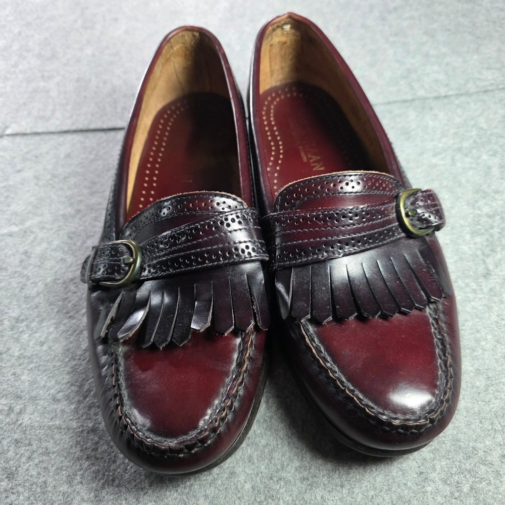 Vintage Cole Haan American Handsewn Kiltie Loafers Burgundy Leather 9D 1158